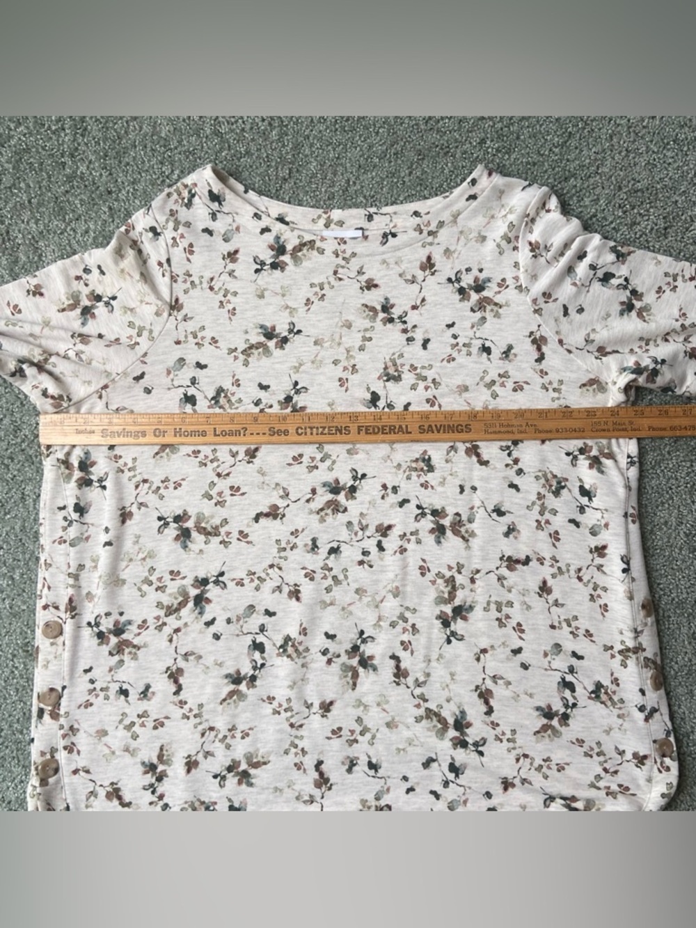 J Jill Floral Heathered Tunic Long Sleeve XL Petite Excellent Condition - Picture 6 of 8